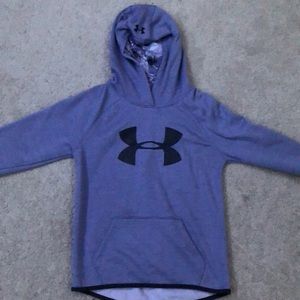 Size medium purple under armor sweatshirt with floral hood